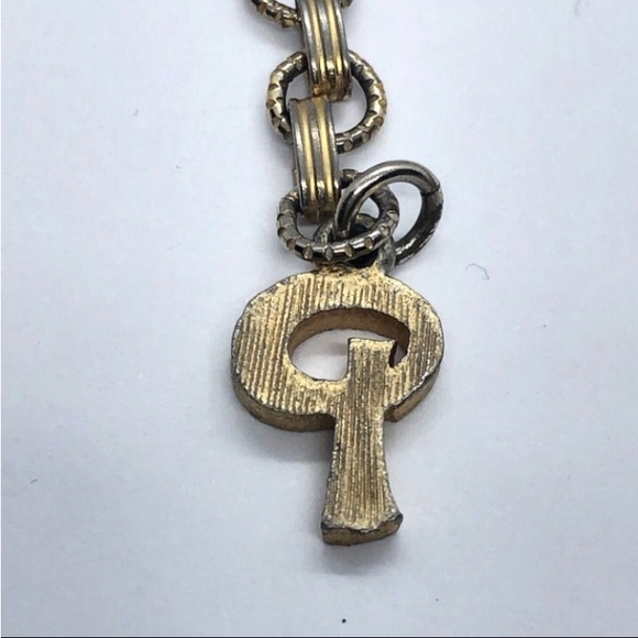 Unique Vintage Gold Tone Faux Claw / Tooth 13-15" Choker Collar Necklace "Q" - Picture 3 of 6